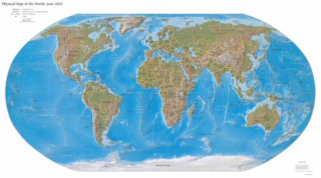 Föld topográfiai térképe