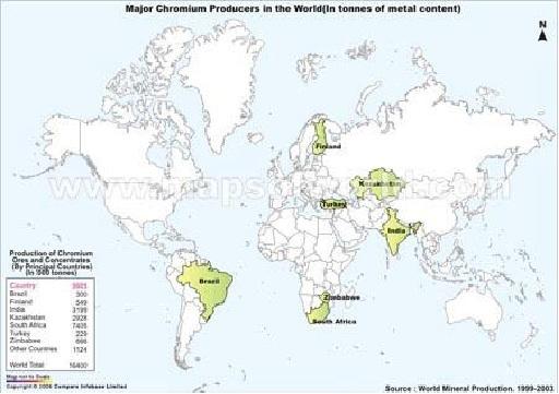 Chromium production on Earth